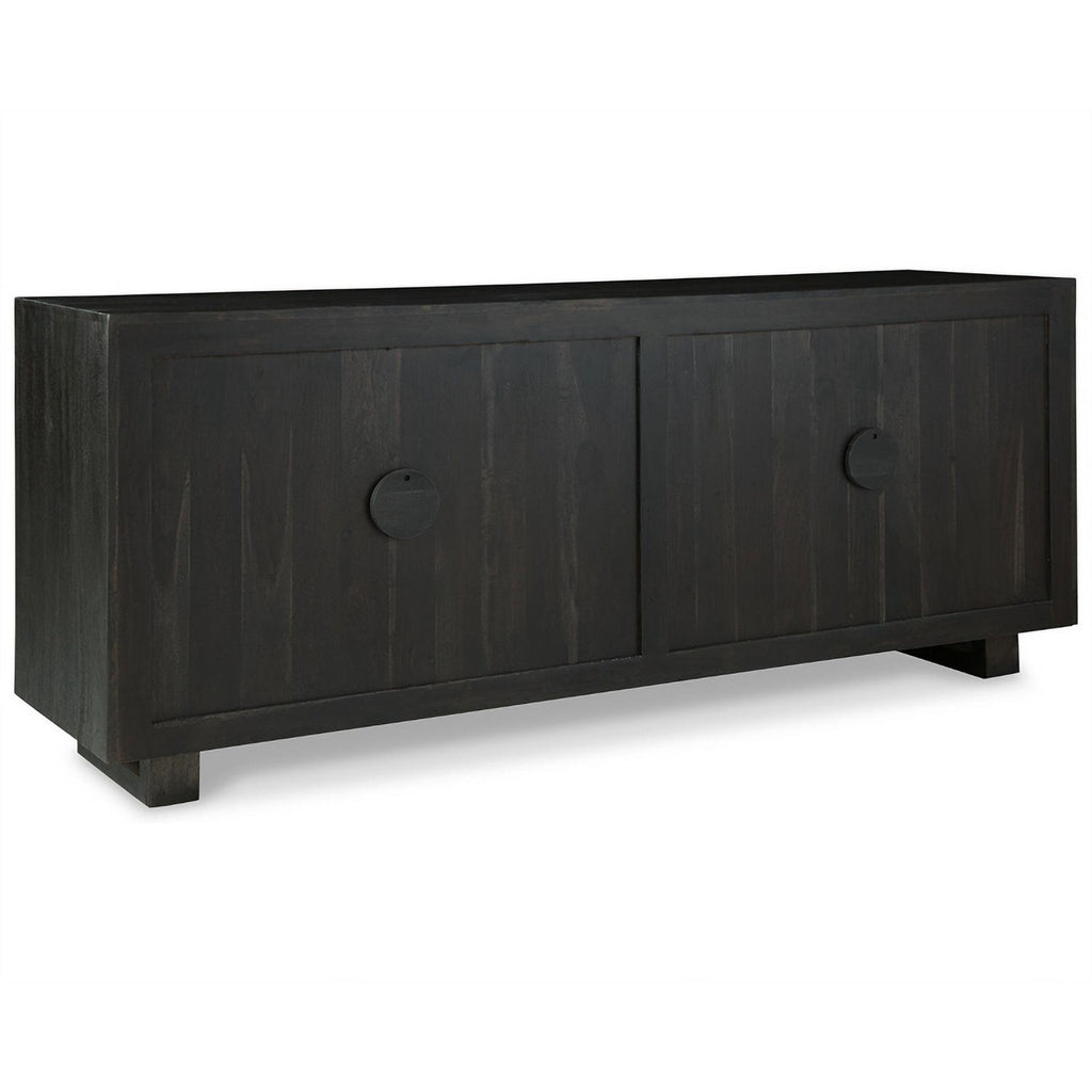 Light Gray and Black Wood Accent Cabinet T3874