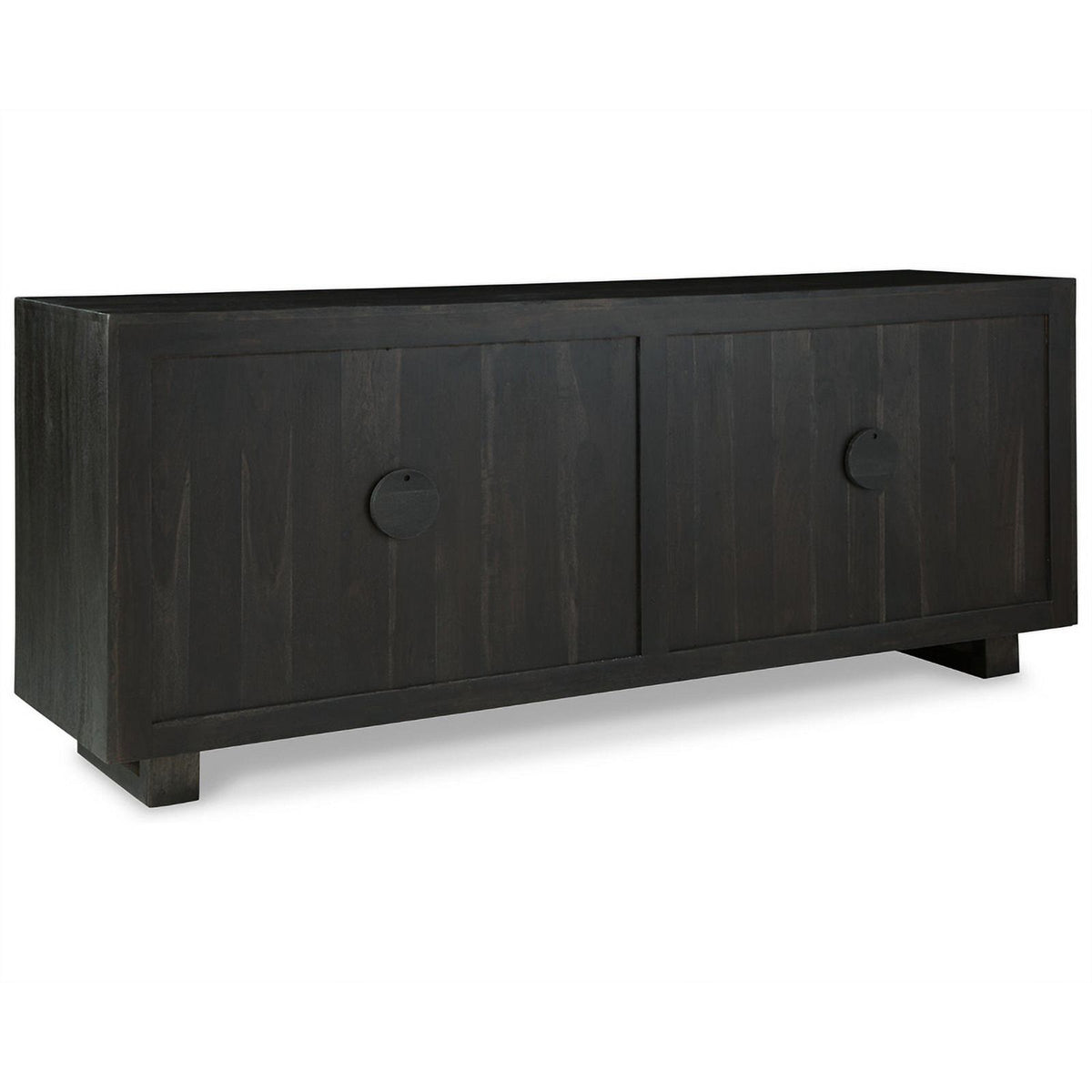 Light Gray and Black Wood Accent Cabinet T3874