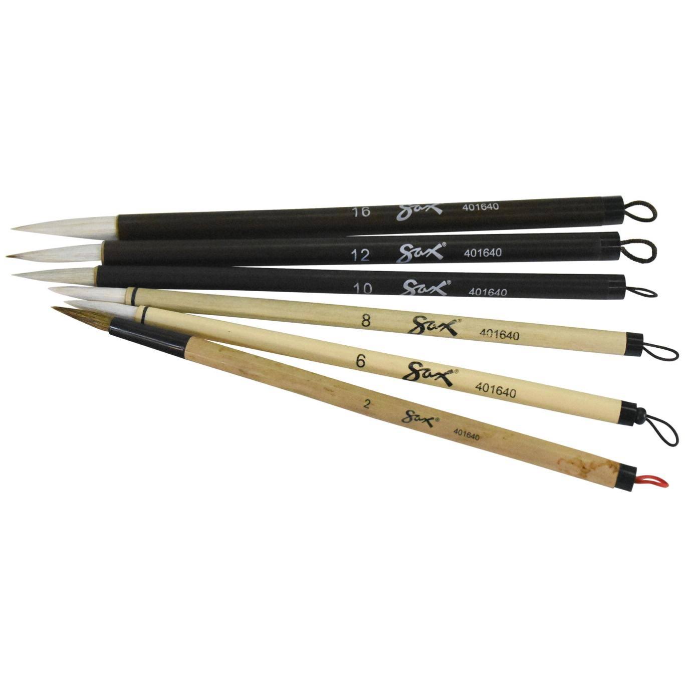 Assorted Trim Bamboo Handle Paint Brushes E55897