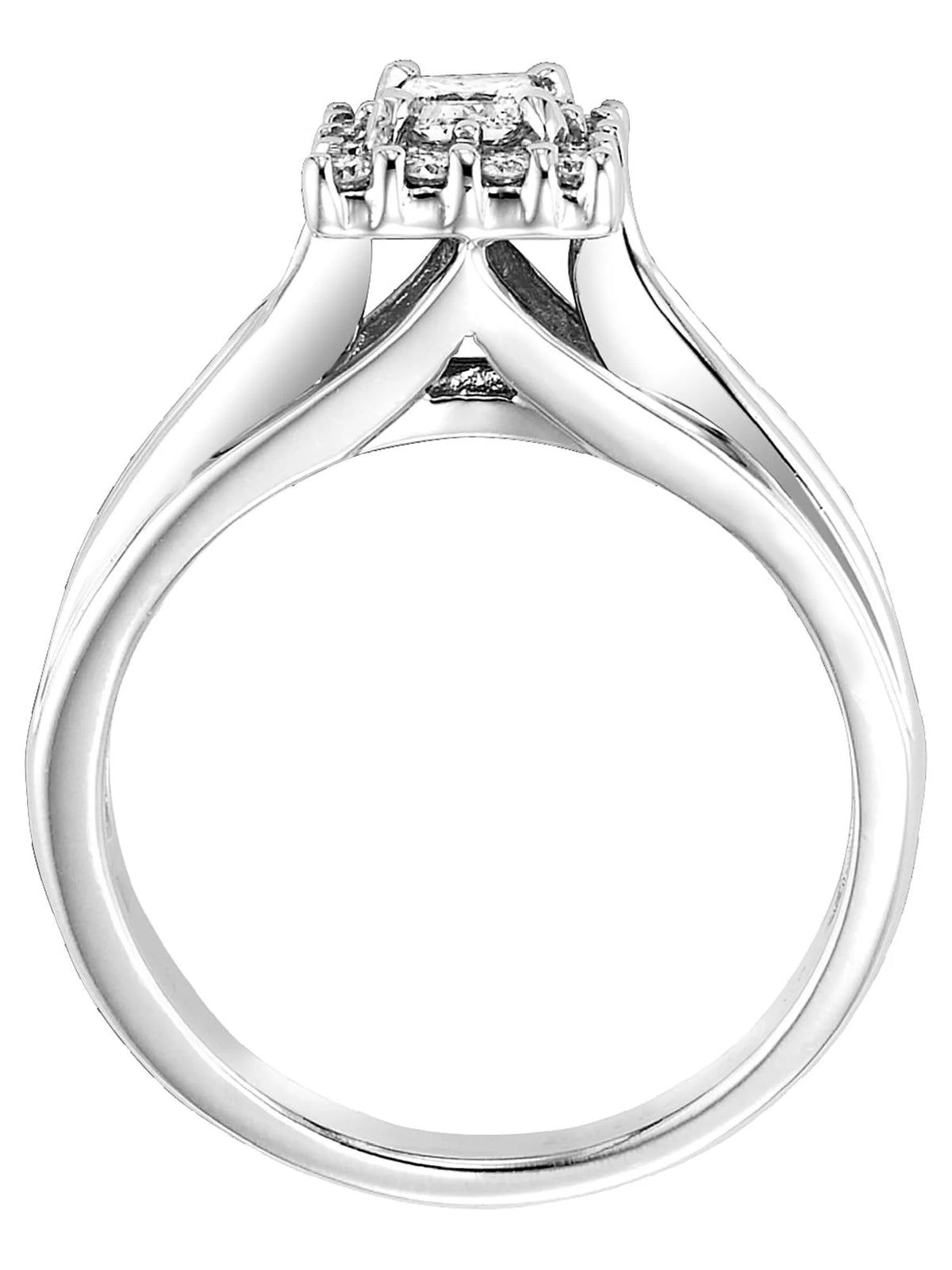10k White Gold Princess-Cut Diamond Engagement Ring V6846
